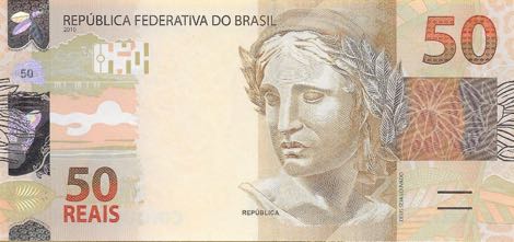 Anverso billete de 50 Reales Brasileos
